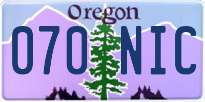 OR license plate 070NIC