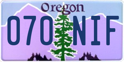 OR license plate 070NIF