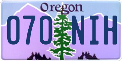 OR license plate 070NIH
