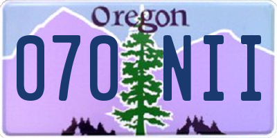 OR license plate 070NII