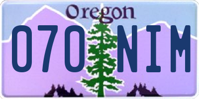 OR license plate 070NIM