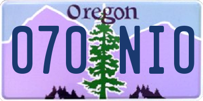 OR license plate 070NIO
