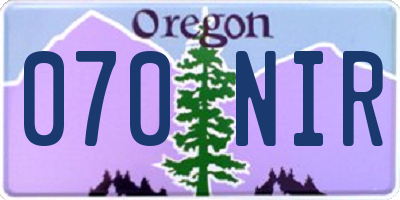 OR license plate 070NIR