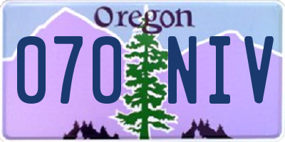 OR license plate 070NIV