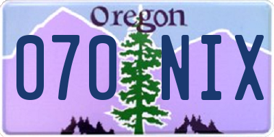 OR license plate 070NIX