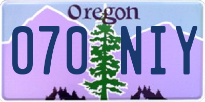 OR license plate 070NIY