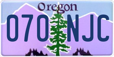 OR license plate 070NJC