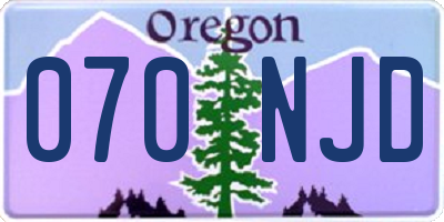 OR license plate 070NJD