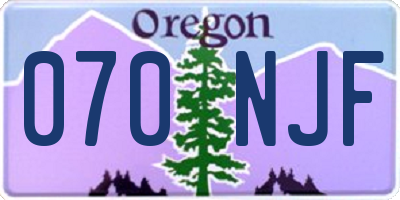 OR license plate 070NJF