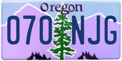 OR license plate 070NJG