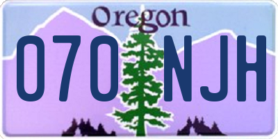 OR license plate 070NJH
