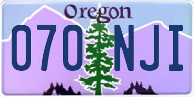 OR license plate 070NJI