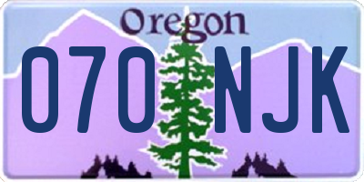 OR license plate 070NJK