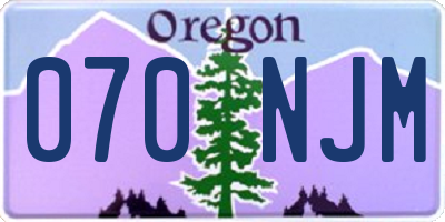 OR license plate 070NJM