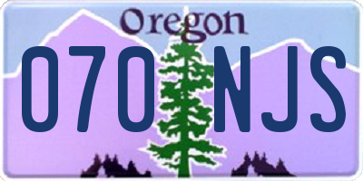 OR license plate 070NJS