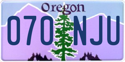 OR license plate 070NJU