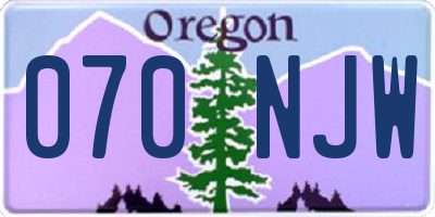 OR license plate 070NJW