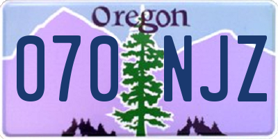 OR license plate 070NJZ
