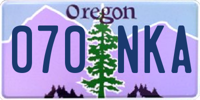 OR license plate 070NKA