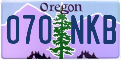 OR license plate 070NKB