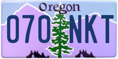 OR license plate 070NKT