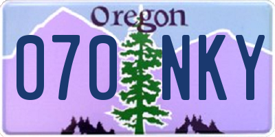 OR license plate 070NKY
