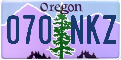 OR license plate 070NKZ