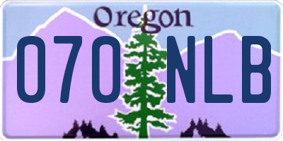 OR license plate 070NLB