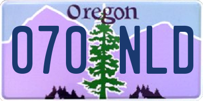 OR license plate 070NLD