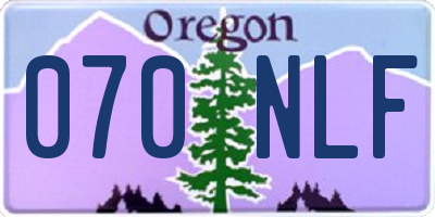 OR license plate 070NLF