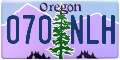 OR license plate 070NLH