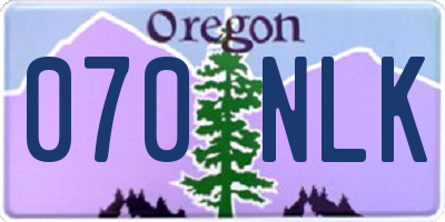 OR license plate 070NLK