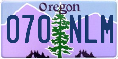 OR license plate 070NLM