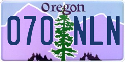 OR license plate 070NLN