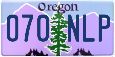 OR license plate 070NLP