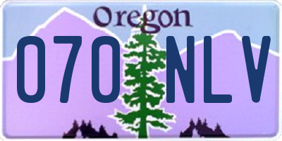 OR license plate 070NLV