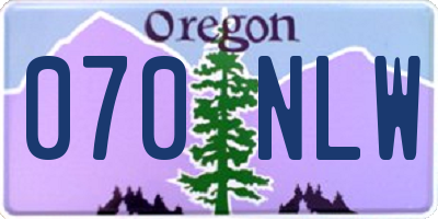 OR license plate 070NLW
