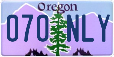 OR license plate 070NLY