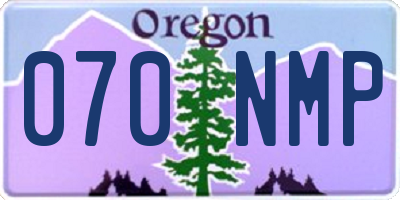 OR license plate 070NMP