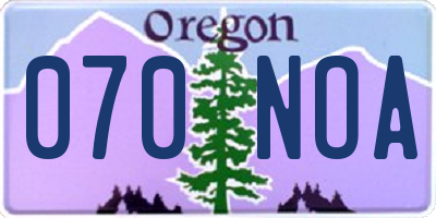 OR license plate 070NOA