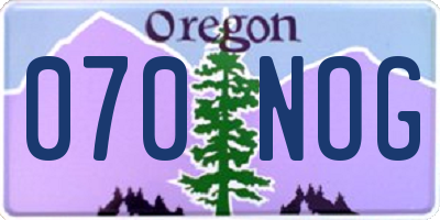 OR license plate 070NOG