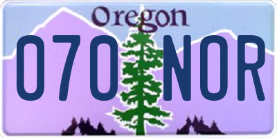 OR license plate 070NOR