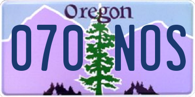 OR license plate 070NOS