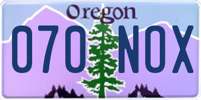 OR license plate 070NOX