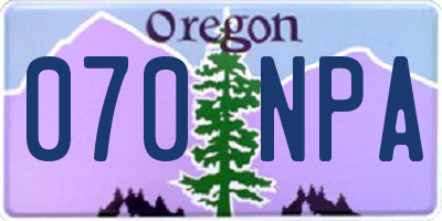 OR license plate 070NPA