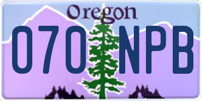 OR license plate 070NPB