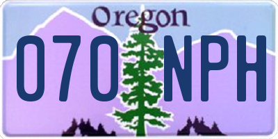 OR license plate 070NPH