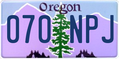 OR license plate 070NPJ