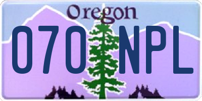 OR license plate 070NPL