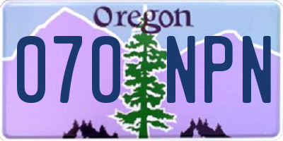 OR license plate 070NPN